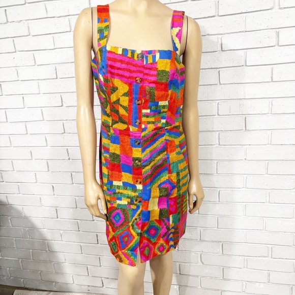 Farm Rio Women’s Summer Patches Mini Dress - Picture 1 of 13